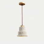 Boulder Pendant Light ∅ 6.7″ x H 7.3″ / Yellow Travertine & Wood Color Pendant light