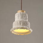 Boulder Pendant Light ∅ 6.7″ x H 7.3″ / Yellow Travertine & Wood Color Pendant light