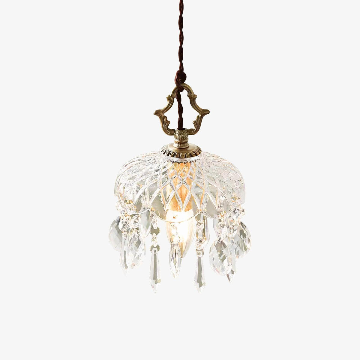 Bowl Shade Pendant Lamp ? 5.9″ x H 7.9″ / Dia 15cm x H 20cm / Brass + Clear Pendant light