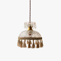 Bowl Tassel Pendant Light Φ 7.9″ x H 7.9″ / Dia 20cm x H 20cm / Clear + Brown Pendant light
