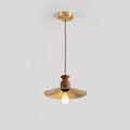 Brass Crest Pendant Light Model A ∅ 9.8″ x H 59″ / Dia 25cm x H 150cm / Brass & Walnut color Pendant light