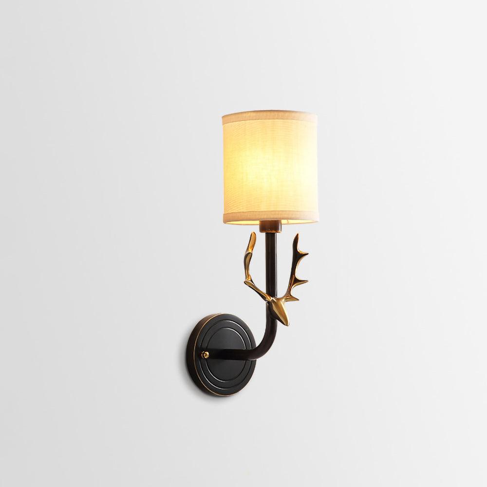 Brass Deer Head Wall Light ? 5.1″ x H 15.4″ / Dia 13cm x H39cm / Blackened Wall lamp