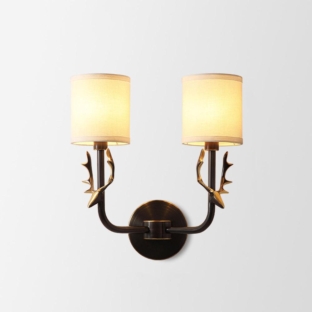 Brass Deer Head Wall Light ? 11″ x H 15.4″ / Dia 28cm x 39cm / Blackened Wall lamp