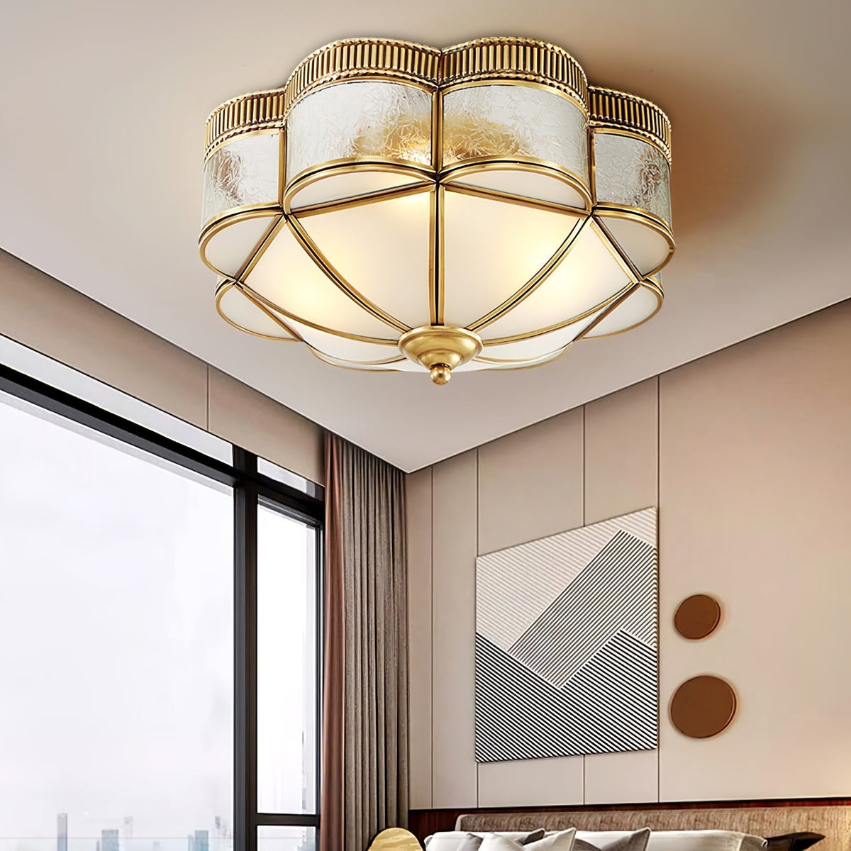 Brass Domed Flush Ceiling Lamp Ceiling lamp