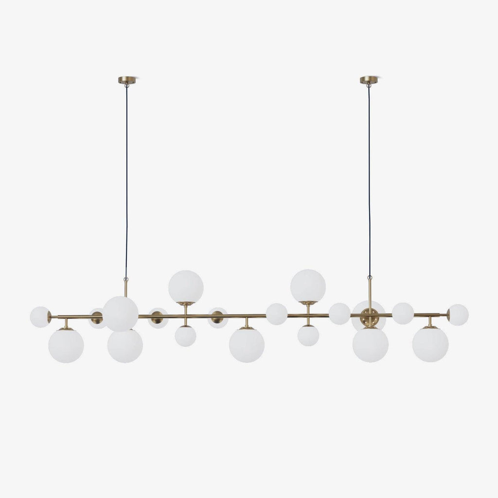 Brass Glass Globe Chandelier Chandelier