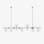 Brass Glass Globe Chandelier Chandelier