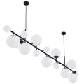 Brass Glass Globe Chandelier L 98.4″ x W 23.6″ x H 23.6″ / L 250cm x W 60cm x H 60cm / Black & White glass Chandelier