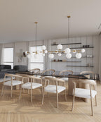 Brass Glass Globe Chandelier Chandelier