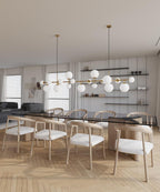 Brass Glass Globe Chandelier Chandelier