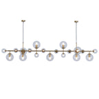 Brass Glass Globe Chandelier Chandelier