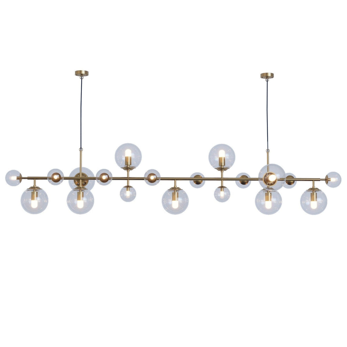 Brass Glass Globe Chandelier Chandelier