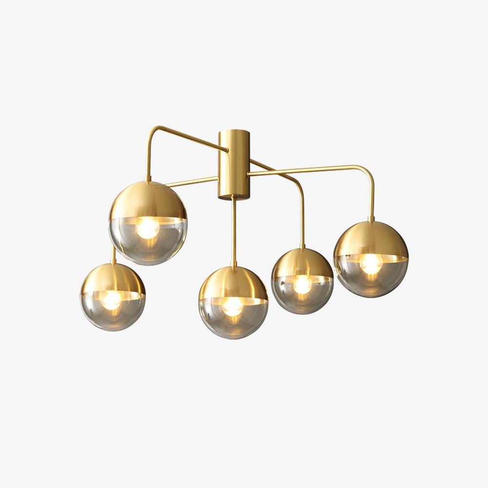 Brass Globulars Ceiling Lamp ∅ 31.5″ x H 17.3″/ Dia 80cm x H 44cm / Plated Brass Ceiling lamp