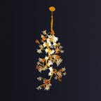 Brass Maple Branch Chandelier ∅ 31.5″ x H 70.9″ / Dia 80cm x H 180cm / Brass & Clear & Yellow Chandelier