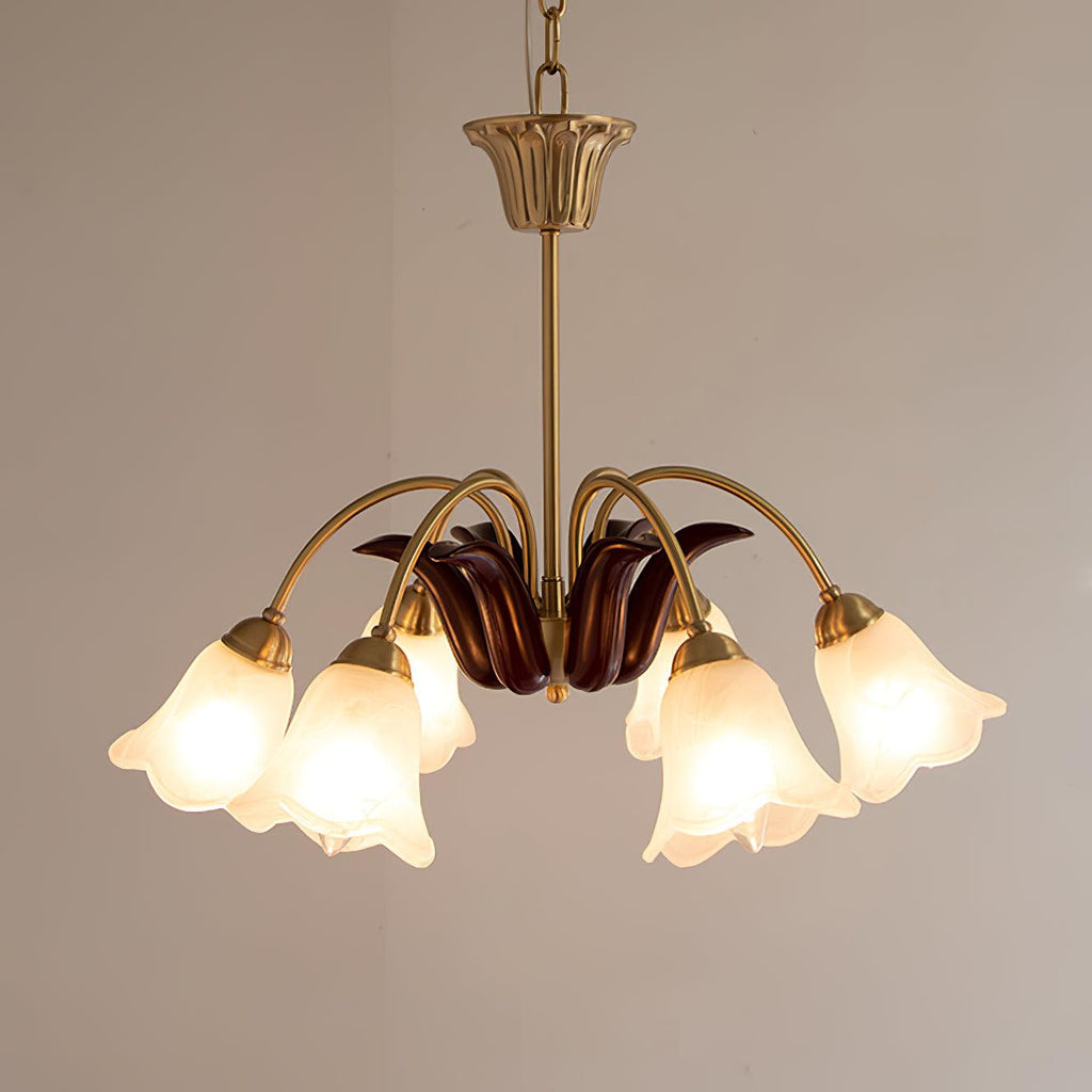 Brass Pastoral Flower Chandelier Chandelier