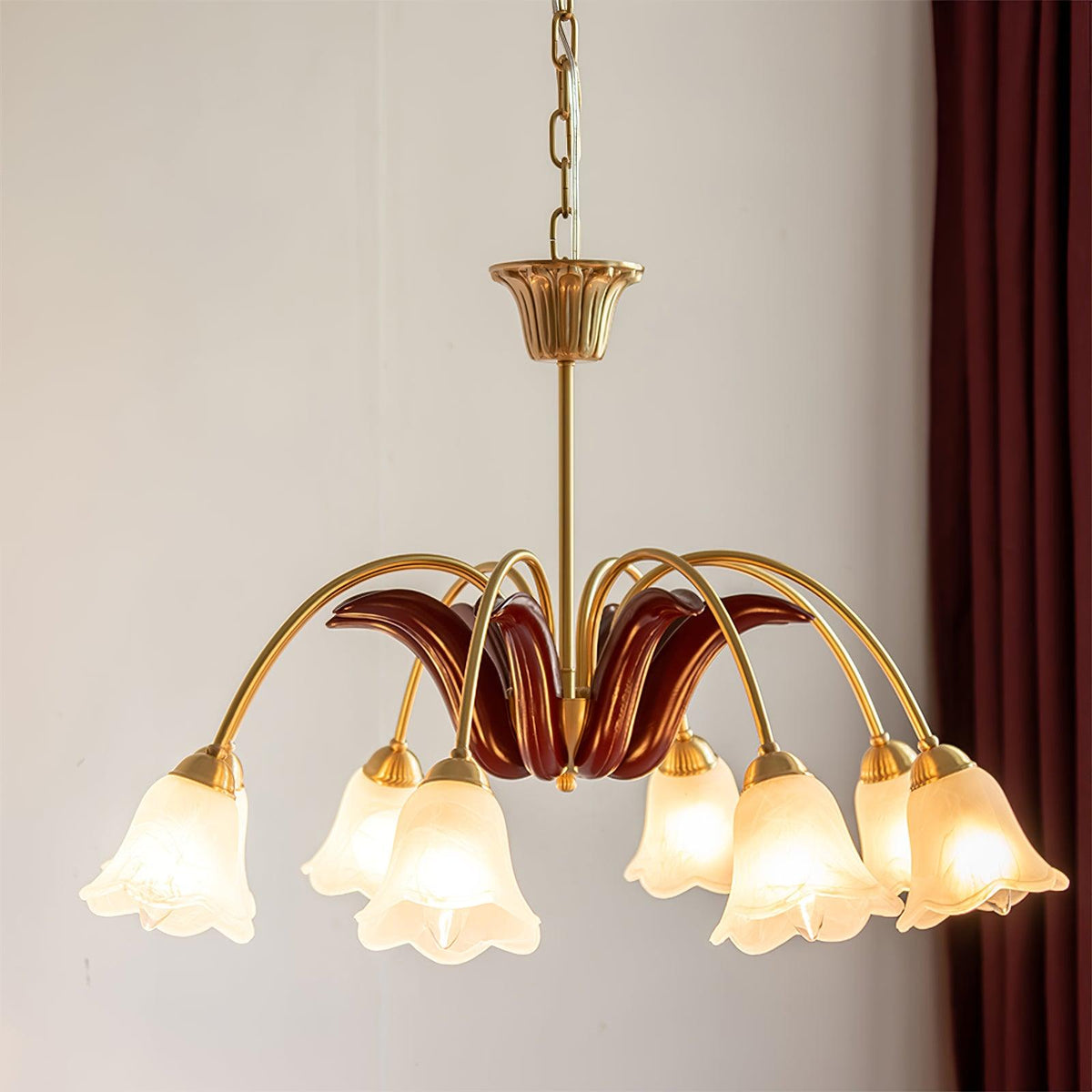 Brass Pastoral Flower Chandelier Chandelier