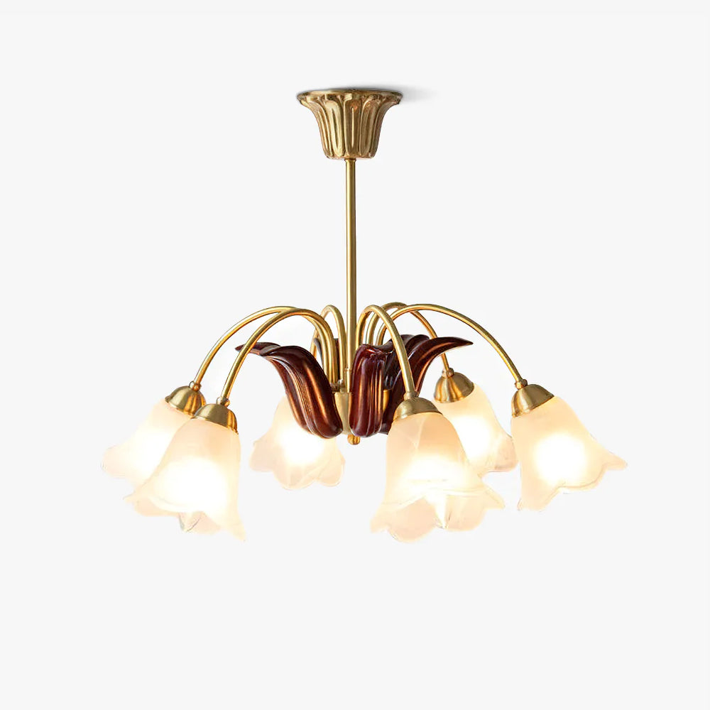 Brass Pastoral Flower Chandelier Chandelier
