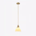 Brass Pleated Ceramic Pendant Lamp ∅ 6.7″ x H 8.7 / Dia 17cm x H 22cm / Brass & White Ceramic Pendant light