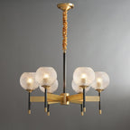 Breton Chandelier 6 heads ∅ 27.2″ x H 20.1″ / Dia 69cm x H 51cm / Brass Chandelier
