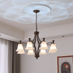 Bronze Bell Glass Chandelier