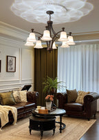 Bronze Bell Glass Chandelier