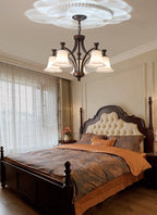 Bronze Bell Glass Chandelier