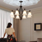 Bronze Bell Glass Chandelier