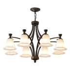 Bronze Bell Glass Chandelier