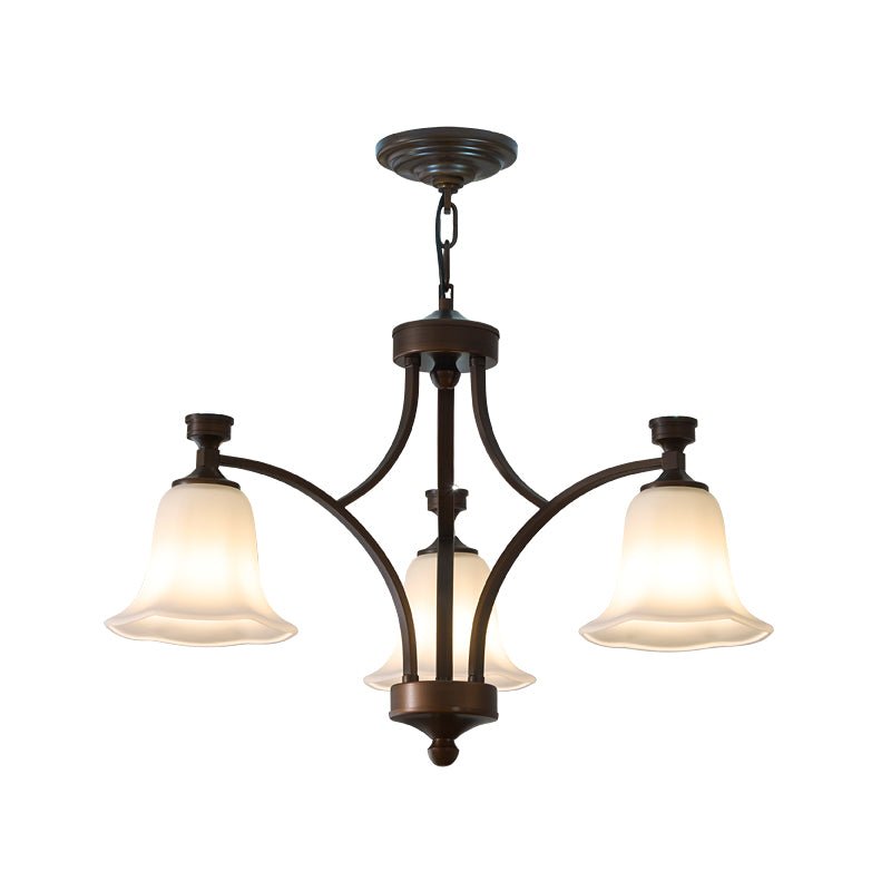 Bronze Bell Glass Chandelier