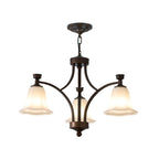 Bronze Bell Glass Chandelier