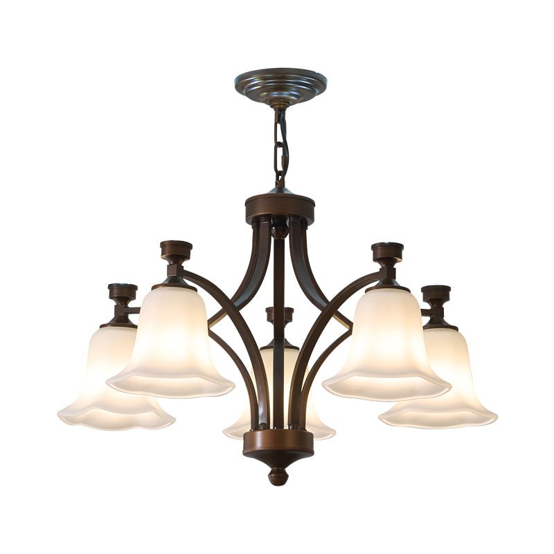 Bronze Bell Glass Chandelier