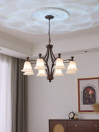 Bronze Bell Glass Chandelier