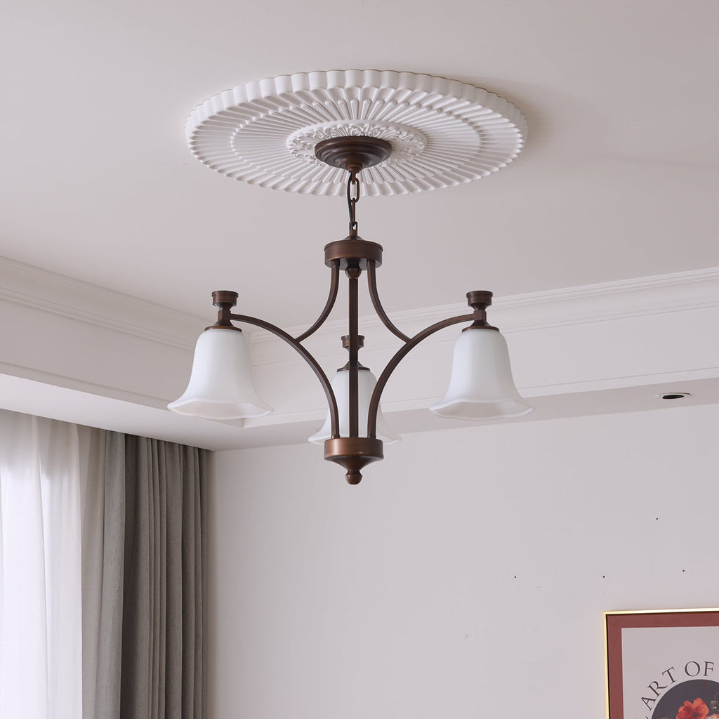 Bronze Bell Glass Chandelier