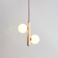 Ball Spheres Pendant Lamp 2-lights: ∅ 9.8″ x H 12.6″ / Yellow Travertine pendant Lamp