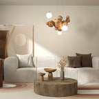 Bubble Wood Balls Chandelier Chandelier