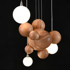 Bubble Wood Balls Chandelier Chandelier