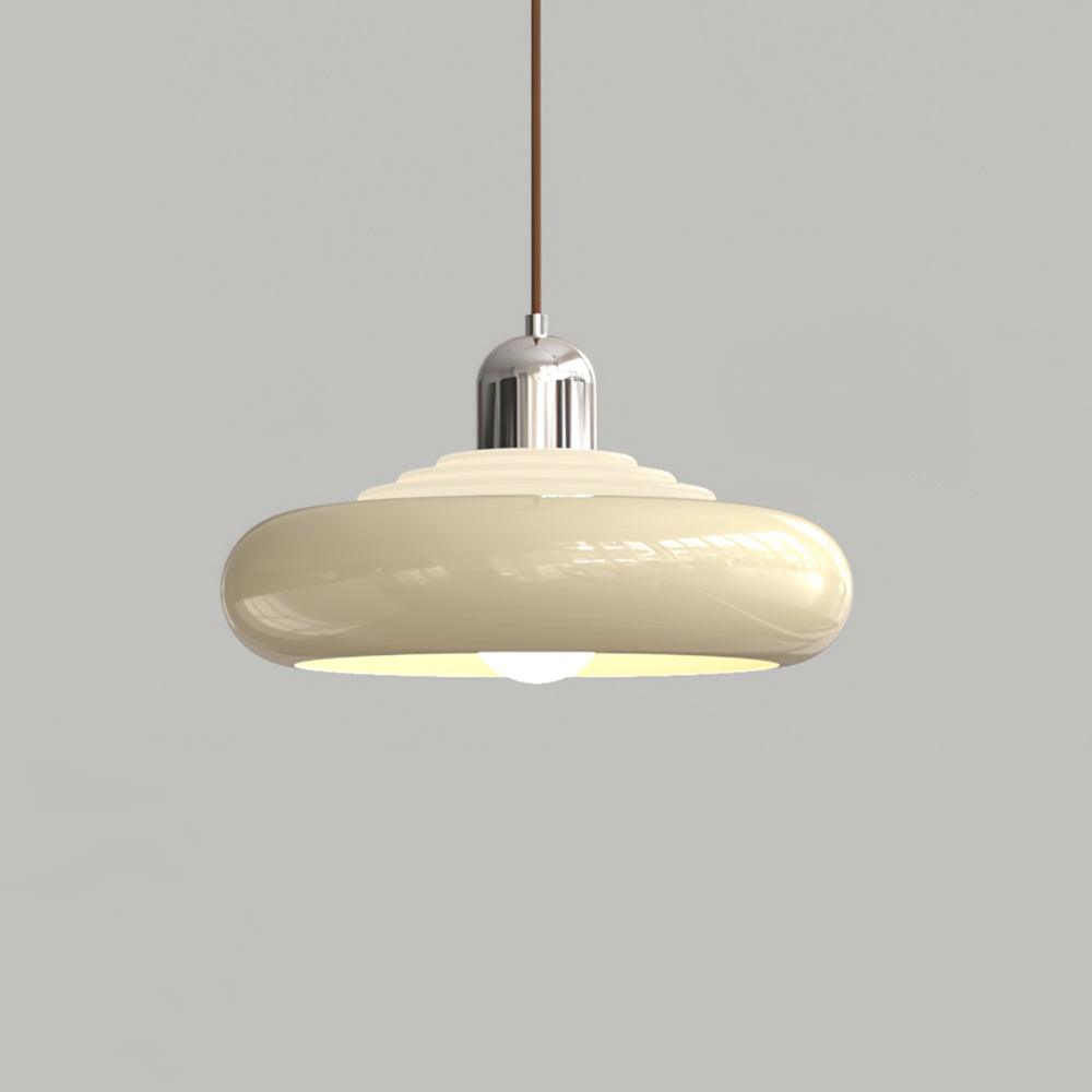 Cabras Pendant Lamp ∅ 14.2″ x H 7.9″ / Dia 36cm x H 20cm / Cream Color & Chrome Pendant light