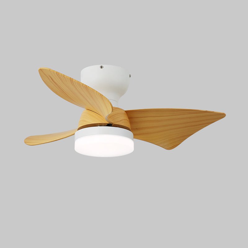 Calix 27’’ Ceiling Fan Light ∅ 27″ x H 9.8″ / Model A Nature Wood Grain & White / Three-Color Changing Light Ceiling