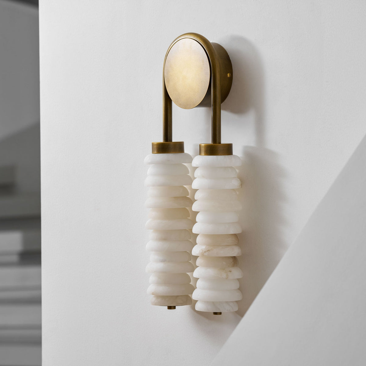 Calla Ribbed Alabaster Sconce