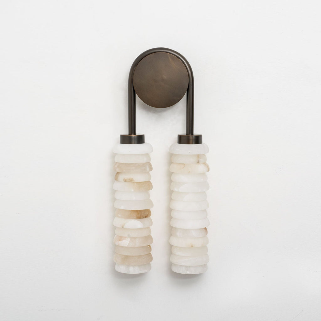 Calla Ribbed Alabaster Sconce