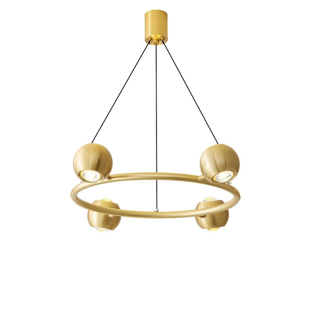Callisto Chandelier 4heads ∅ 21.7″ x H 5.9″ / Dia 55cm x H 15cm / Brass / Warm Light Chandelier