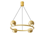 Callisto Chandelier 4heads ∅ 21.7″ x H 5.9″ / Dia 55cm x H 15cm / Brass / Warm Light Chandelier