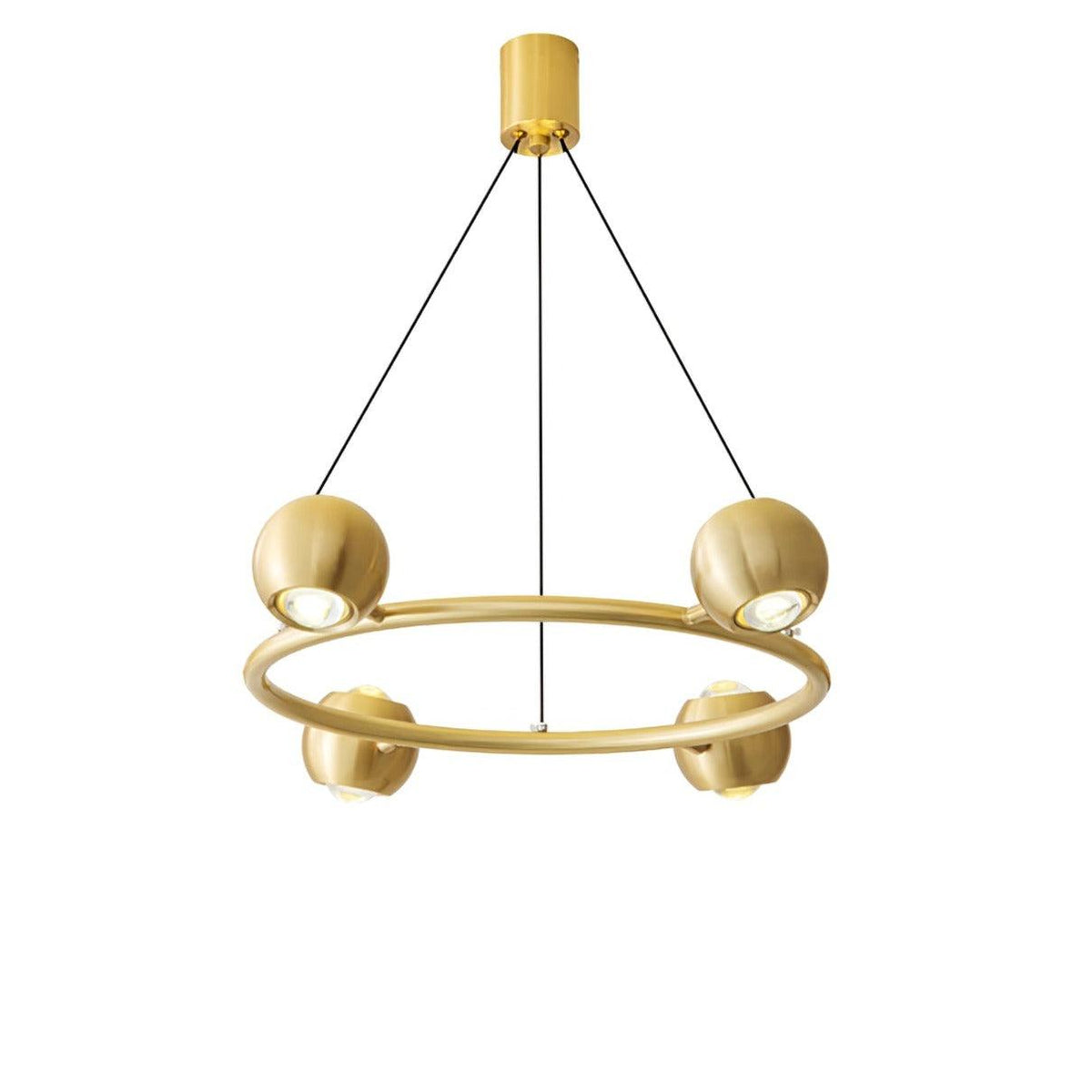Callisto Chandelier 4heads ∅ 21.7″ x H 5.9″ / Dia 55cm x H 15cm / Brass / Warm Light Chandelier