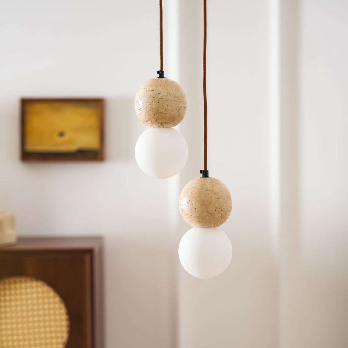 Camille Travertine Pendant Light