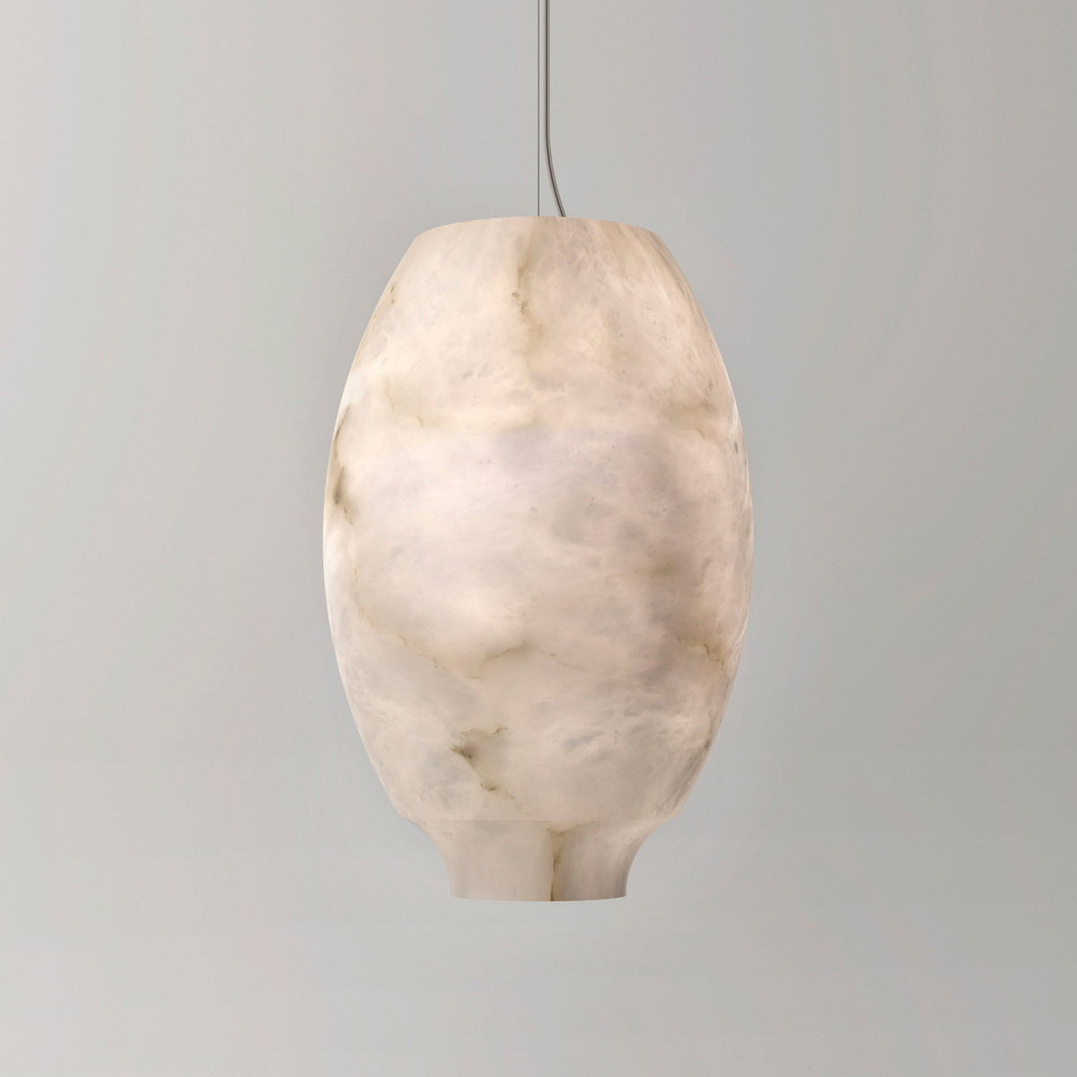 Camille Alabaster Pendant Lamp ∅ 9.6″ x H 15″ / White / Warm Light Pendant light