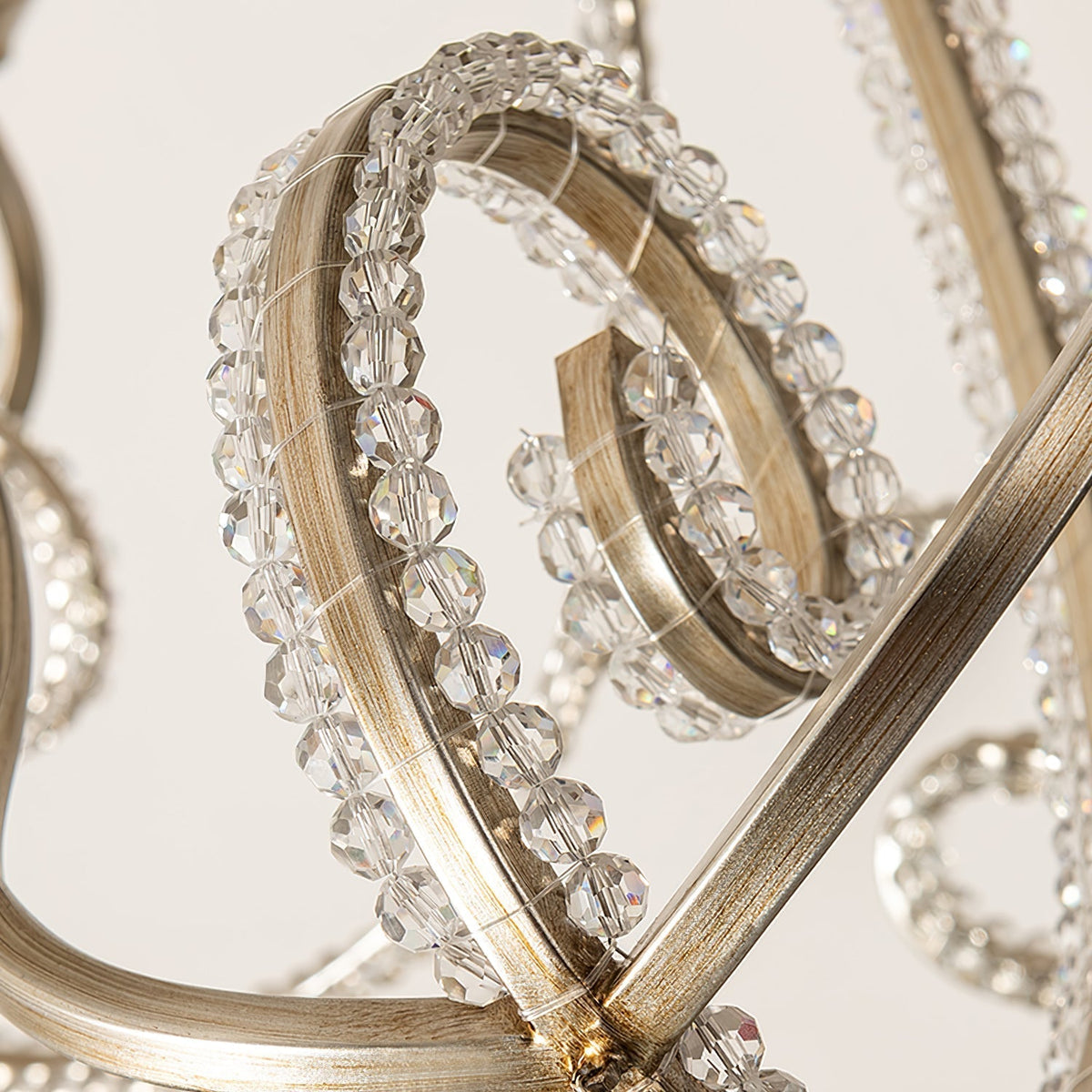 Candle Crystal Chandelier 8 Heads ∅ 35.4″ x H 29.5″ / Gold & Clear Chandelier