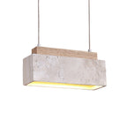 Canyon Crest Pendant Lamp L 9.1″ x W 2.8″ x H 3.9″ / Yellow Travertine & Wood Color / Warm Light pendant Lamp