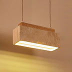 Canyon Crest Pendant Lamp L 9.1″ x W 2.8″ x H 3.9″ / Yellow Travertine & Wood Color / Warm Light pendant Lamp