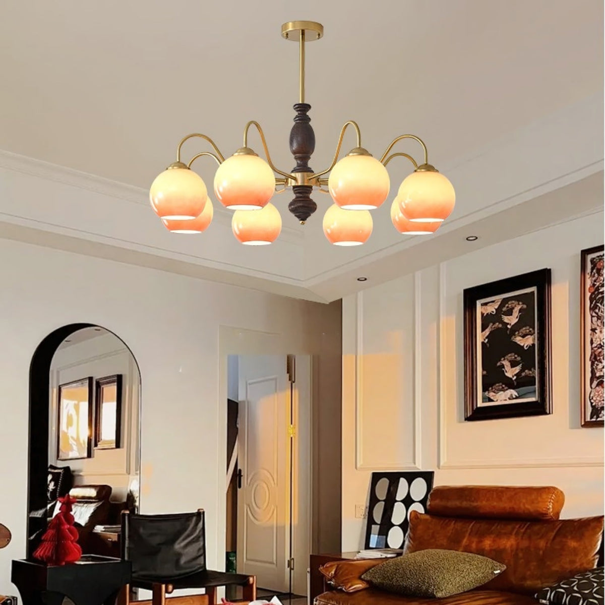 Caramel Orb Chandelier Chandelier
