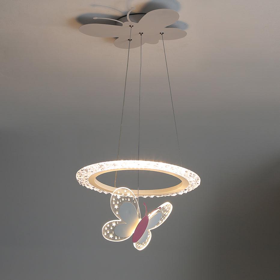 Cartoon Butterfly Acrylic Pendant Lamp ? 15.7 x H 47.2″ / Dia 40cm x H 120cm / White / Warm Light Pendant light