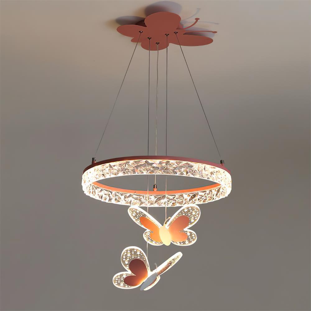 Cartoon Butterfly Acrylic Pendant Lamp ? 19.7 x H 47.2″ / Dia 50cm x H 120cm / Pink / Warm Light Pendant light